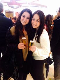 Cassie and Lauren sharing a brewsky at the Heineken Factory! 